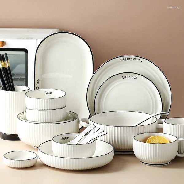 Assiettes Vaisselle En Céramique Plats Combinaison En Gros Ensemble Maison Style Nordique Ins Simple Baguettes Japonaises