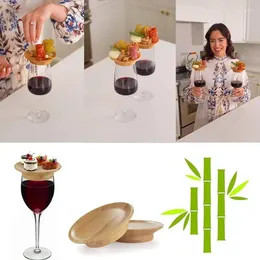 Borden Charcuterie Wine Toppers 4PCS Appetizer Boards Glass Topper Round Covers voor serveren