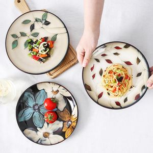 Piatti Contenitori per stoviglie da tavola in ceramica cinese Dipinti sottosmalto Colore Home Piatto da bistecca creativo Stoviglie da cucina