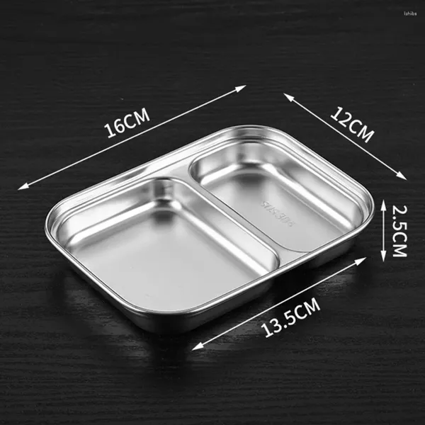 Assiettes société pour plateau de dîner scolaire divisé en acier inoxydable résistance à l'usure 1 pièce antirouille profondeur 4cm Durable facile à laver