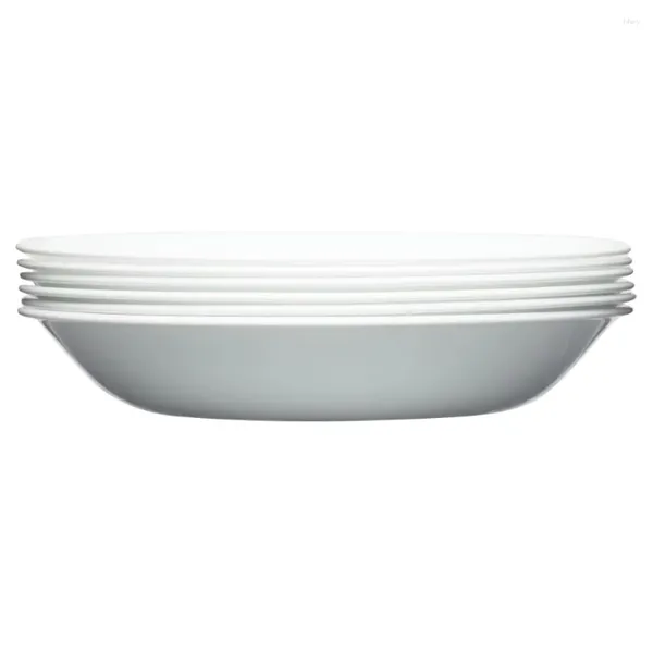 Plaques Corelle Classic Winter Frost White Ensemble de 6 bols de pâtes 20 oz avec anti-crackage et fonction réalisés élevés