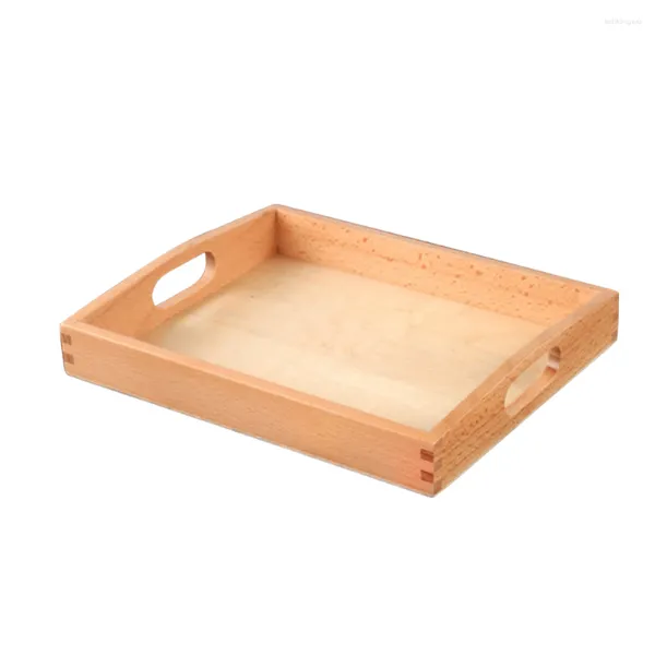 Platos Bandeja para manualidades Contenedor para manualidades Mango de madera Almacenamiento Organizador de actividades para niños