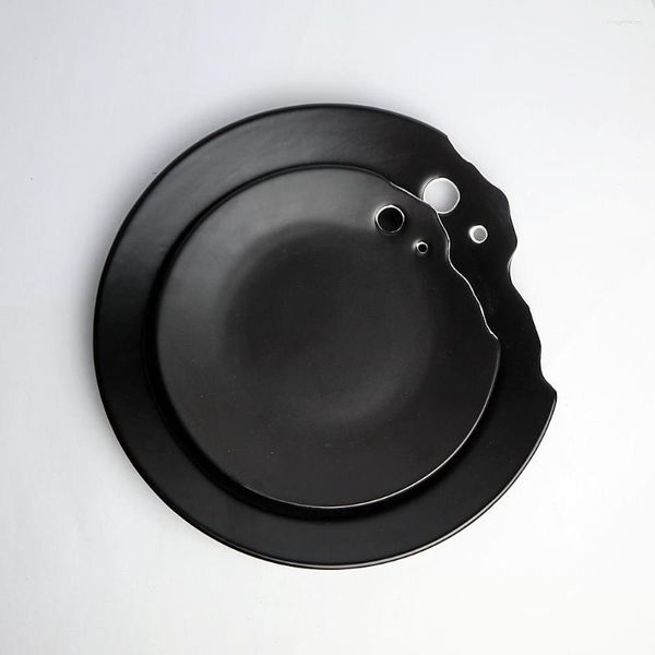 Assiettes Vaisselle en céramique noire créative Caractéristiques des assiettes El Club Western Gap Forme spéciale