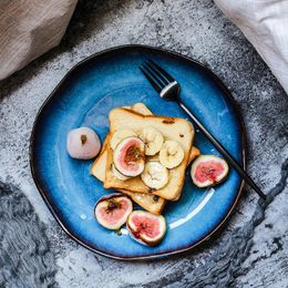 Borden Creatief Keramisch Bloemenbord Blauw Woondecoratie Servies Diner Fruit Keukenbenodigdheden