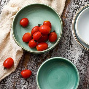 Platos creativos de cerámica plato pequeño El hogar Kimchi chino redondo estilo japonés Underglaze colorido Sushi vajilla