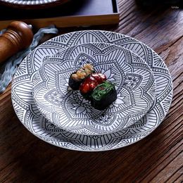 Platos Plato Occidental De Cerámica Creativa Ensalada De Comedor Platos Redondos Grandes Dim Sum para El Hogar Y Sushi