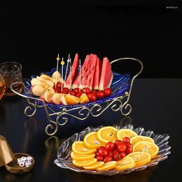 Assiettes Plat de fruits de plumes créatives ménage El Ktv Snack dédié Snack acrylique Basin Set Set Assure de dessert de style simple