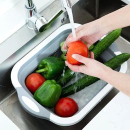 Assiettes panier de Drainage multifonctionnel pliable créatif pour usage domestique bassin de lavage de légumes évier de cuisine