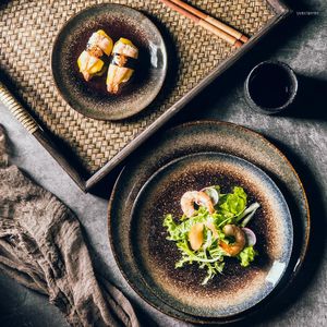 Borden Creatief Huishouden Keramiek Diner Westerse Gerechten Dienbladen Biefstuk Ontbijt Servies Rond Vetbord