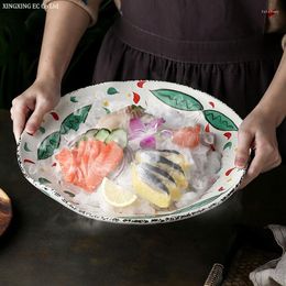 Borden creatief Japans keramisch fruitplaat snack opslaglade 13 inch ronde eettafel benodigdheden eenvoudig keuken servies