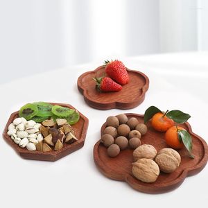 Assiettes Assiette Japonaise Créative Pour Fruits Gâteau Dessert Bois Dîner Snack Pain Plat Plateau De Cuisine Pratique