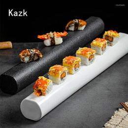 Platen creatieve lange strip dinerbord Japanse artistieke conceptie gerechten moleculaire gerechten keramiek servies sushi serveerlade