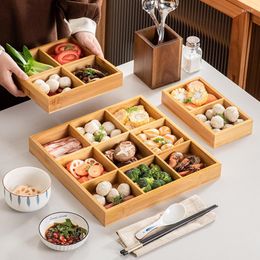Assiettes Pot créatif plateau à légumes grille assiette plateau ménage bambou et bois Restaurant vaisselle stockage service