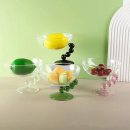 Borden creatieve salade fruitkom transparante glazen kommen voor huis European ontbijt haver dessert bord tafel decor sieraden opslagplaat