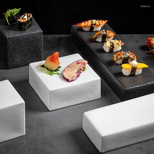 Platen creatieve vierkante keramische plaat Japanse artistieke conceptie gerechten moleculair kook sushi el eettafel servies