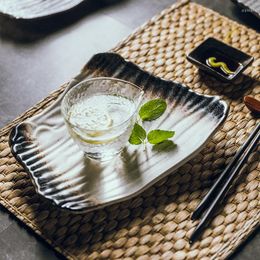 Assiettes Creative Sushi Céramique Japonais Irrégulier Assiette Noir Plat Légumes Maison Snack Dîner Chargeur