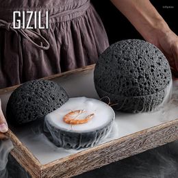 Assiettes Creative Volcano Stone Boule En Forme De Bol Black Moon Plate Vaisselle El Restaurant Ustensiles De Cuisine Dîner Dessert