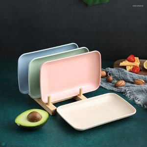 Borden creatief tarwestroechthoek bord dessert sushi pasta gezond melamine keukengerei kookgerei