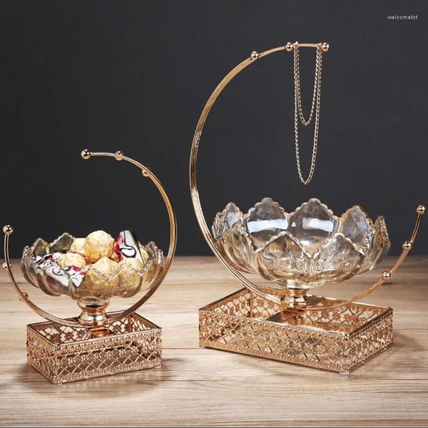 Platos de cristal con pétalos de luna, plato de fruta, sala creativa, decoración de mesa de café, almacenamiento de joyas, dulces, decoración del hogar, adornos artísticos