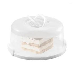 Assiettes Conteneur de porte-cupcake Ake Standdome Service Tray Cake Box Cover Handle Portable Fits 10 pouces