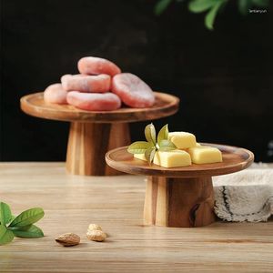 Assiettes logo personnalisé style japonais gâteau en bois assiette de fruit bol à noix de noix de noix ronde sushi haut de sushi.