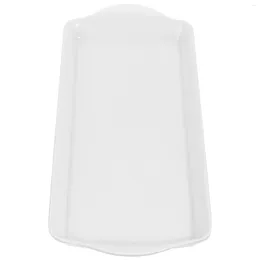 Assiettes plateau décoratif thé binaural Rectangle mélamine servant blanc Double oreille Restaurant