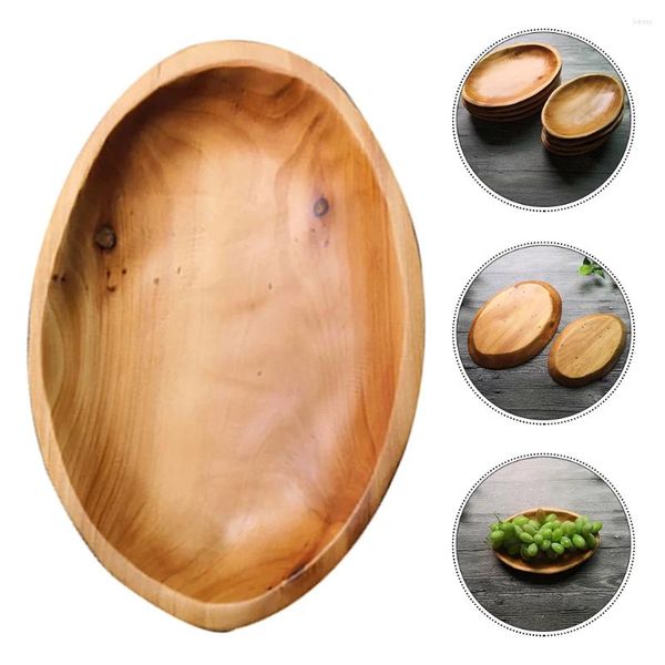 Platos de ensalada de madera decorativa plato de bocadillo platter aperitivo para servir plato de fruta de almacenamiento de restaurantes