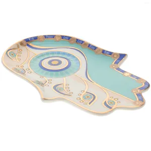 Borden Dish Tray Eye Sieraden Evil Hamsa Bord snuisterij Handringhouder Extra serveren grote schotel blauw amulet decor ijdelheid keramiek keramiek