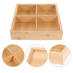 Assiettes divisées plats de service conteneur plateau plateau pour condiments apéritif assiette ménagerie boîte de rangement en bois