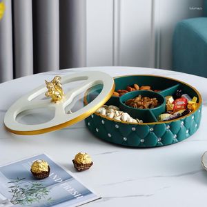 Assiettes plateau de fruits secs avec couvercle petit écureuil personnalité et créativité lumière nordique luxe maison Snack décoration