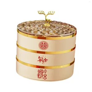 Borden gedroogde snackschotel snoepcontainer met deksel Chinese jaar serveerlade