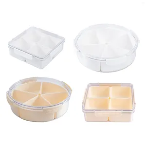 Platos duraderos, bandeja dividida para servir, organizador de almacenamiento de pasteles, plato desmontable de plástico para ensalada seca para fiesta de boda