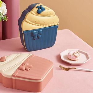 Assiettes anti-poussière, conteneur mignon de qualité de stockage, boîte à collation en plastique pour cupcakes, 5 compartiments pour le thé de l'après-midi