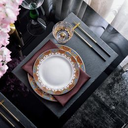 Borden EECAMAIL Modern Geometrisch Bestekset Luxe Servies Europees Creatief Westers Bord Geavanceerd Maatwerk High Bone China