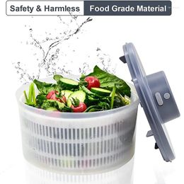 Platen elektrische salade spinner-lettuce groentedroger USB oplaadbare snel drogende sla fruit spinner materiaalkom