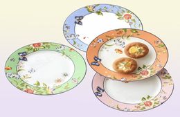 Assiettes européens osseux plaque de Chine surglaze fleurs de l'après-midi Pan de mariage Dîner co-cadeau à la maison