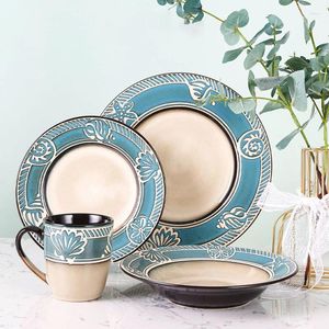 Borden Europees keramische bord Creative Shell Relief Restaurant Dinner Set en Disles Modern Desktop Bread Dish Kitchen Keuken bestek