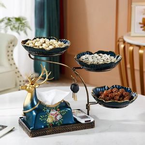 Assiettes en céramique européenne, assiette décorative de fruits, plateau de Table basse, bol de décoration de maison, panier de plateau en porcelaine