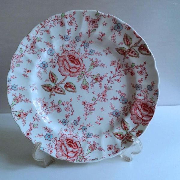 Assiettes European Rose Glaze Color Series Assiette plate de 10 pouces Fruit Steak Noodle