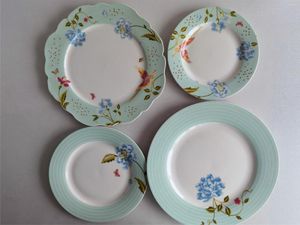 Assiettes vaisselle en céramique de Style européen en glaçure traçage des couleurs Phnom Penh Western grande et petite assiette Plate bol