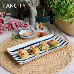 Borden FANCITY Internet Celebrity Barbecue Restaurant Speciaal Sushi Bord Ins Keramiek Westers Huishoudelijk Biefstuk Japans Lang