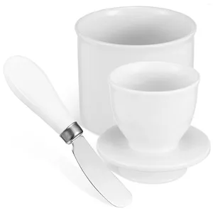 Assiettes beurrier français, pot en céramique, comptoir en céramique, support de pot en porcelaine, conteneur