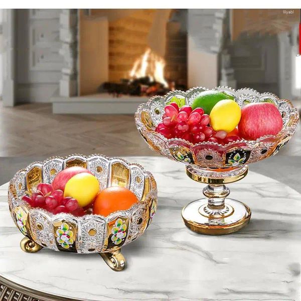 Assiettes assiettes de fruit couleur de luxe grand cristal en verre créatif moderne maison salon room basse de table basse décoration ornements