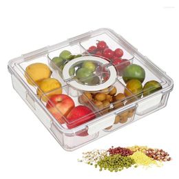 Assiettes Plat de fruits Charcuterie Snack Container Organisateur Clear Square Storage avec 6 plateaux Plateaux portables
