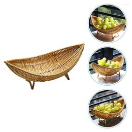 Panier de rangement de fruits, assiettes, tissé, décor de bureau, support ménager, pain