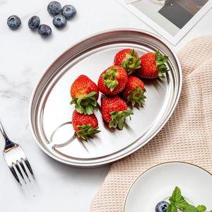 Borden fruitbak gemakkelijk te reinigen contactkwaliteit roestvrijstalen eettafel dessertplaat snack schotel servies dagelijks gebruik
