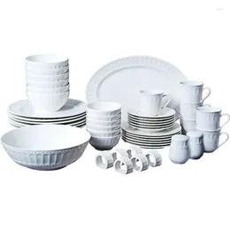 Assiettes Gibson Home Regalia 46 pièces Dîner et servir le service de set Ware pour 6