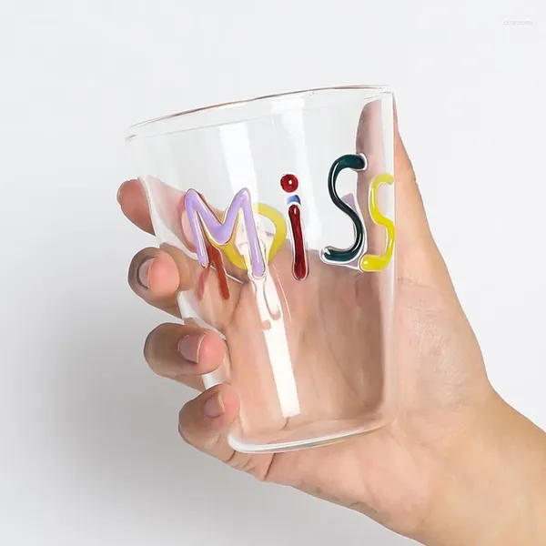 Assiettes tasse en verre 2 pièces/ensemble avec boîte-cadeau Miss Design eau maison verres Style coloré