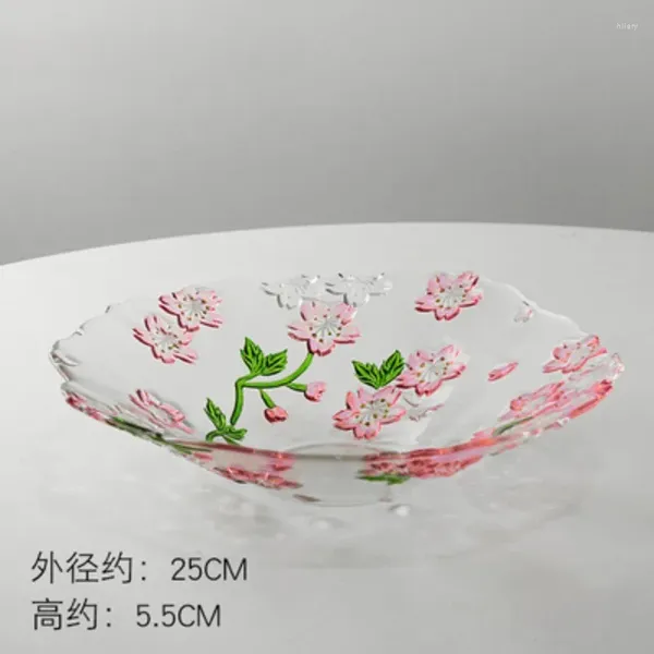 Assiettes faites à la main à la main à la main Plaque de verre cristallin à la main