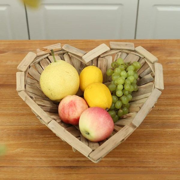 Assiettes faites à la main Fruit en bois Boîte de rangement de bureau